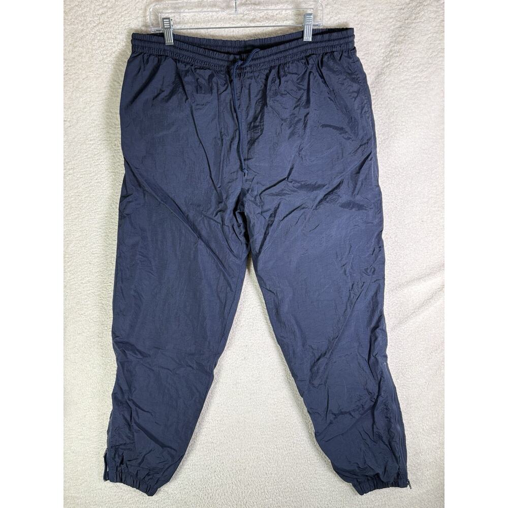Vintage Pro Spirit Windbreaker Pants Mens XL 38x30 Blue Lined Warmup Ankle Zip
